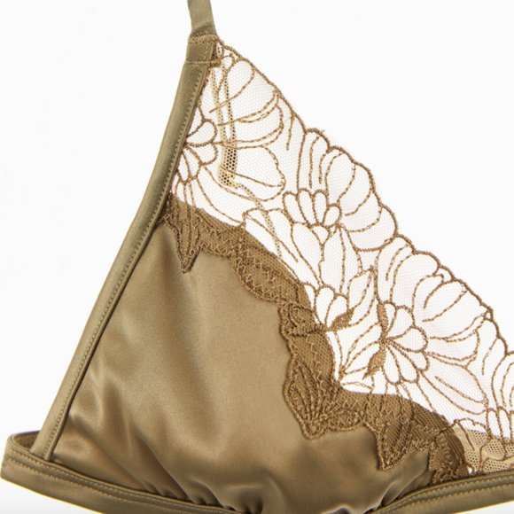 ZARA LINGERIE COLLECTION SATIN EFFECT LACE BRALETTE - Picture 3 of 13